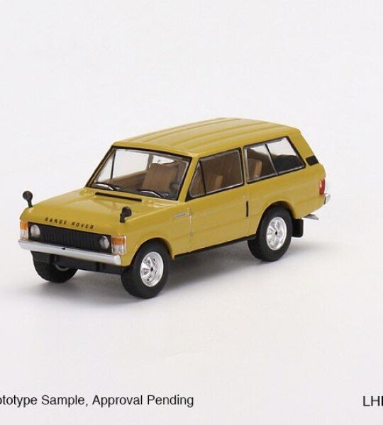 MODELO ESCALA Mini GT 1:64 1971 Range Rover – Bahama Gold – MiJo Exclusives USA