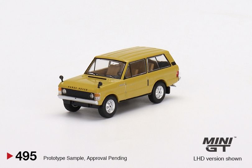 MODELO ESCALA Mini GT 1:64 1971 Range Rover – Bahama Gold – MiJo Exclusives USA