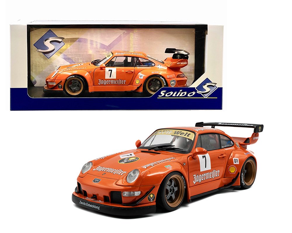 Solido 1:18 PORSCHE RWB Jagermeister #7 – Orange - GERMANY