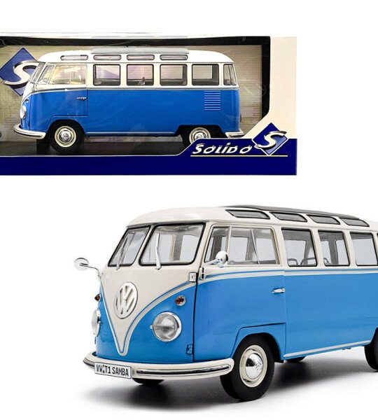 Solido 1:18 1962 Volkswagen T1 Samba – Blue/White MICROBUS VW