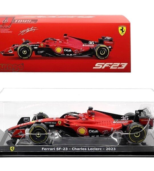 Bburago 1:24 Race F1 Ferrari SF-23 #16 Charles Leclerc with Showcase - CON VITRINA INCLUIDA