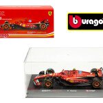 BURAGO  F1 SF-24 TEAM SCUDERIA FERRARI N 16 4th EMILIA ROMAGNA IMOLA GP 2024 CHARLES LECLERC - CON PILOTO Y ACRILICO