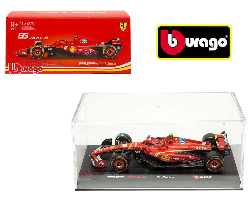 BURAGO  F1 SF-24 TEAM SCUDERIA FERRARI N 16 4th EMILIA ROMAGNA IMOLA GP 2024 CHARLES LECLERC - CON PILOTO Y ACRILICO