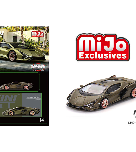 MODELO Mini GT 1:64 Lamborghini Sián FKP 37 Presentation – Matte Green – Mijo Exclusives