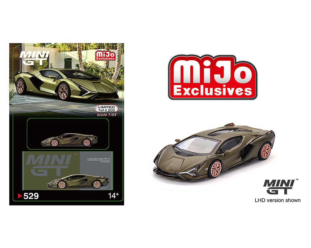 MODELO Mini GT 1:64 Lamborghini Sián FKP 37 Presentation – Matte Green – Mijo Exclusives