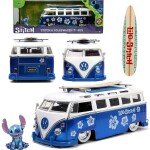 MODELO ESCALA  1:24 1962 Volkswagen T1 Bus with Stitch Figure and Surfboard – Lilo & Stitch – Hollywood Rides