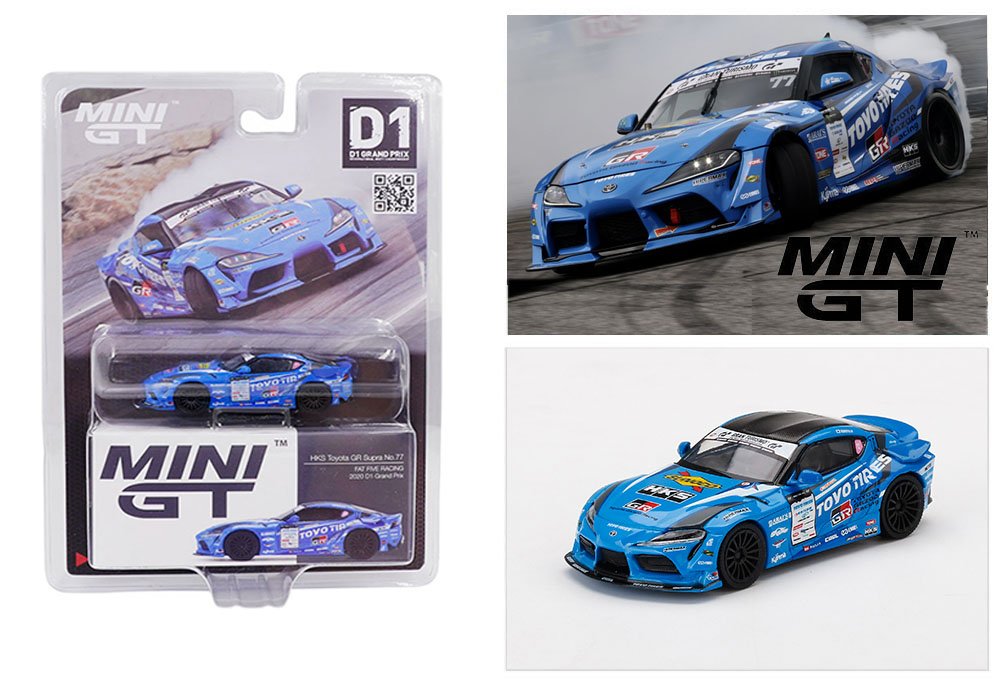 MODELO ESCALA Mini GT 1:64 Japan Exclusive D1 GP HKS Toyota GR Supra #77 Fat Five Racing 2020 Limited Edition