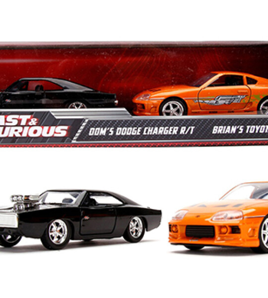 Jada 1:32 Dom’s Dodge Charger & Brian’s Toyota Supra – Twin Pack – Fast & Furious - TWIN PACK RAPIDO Y FURIOSO