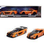 Jada 1:32 2-Pack Han’s Mazda RX-7 & Toyota GR Supra – Fast & Furious F9 - twin pack RAPIDO Y FURIOSO