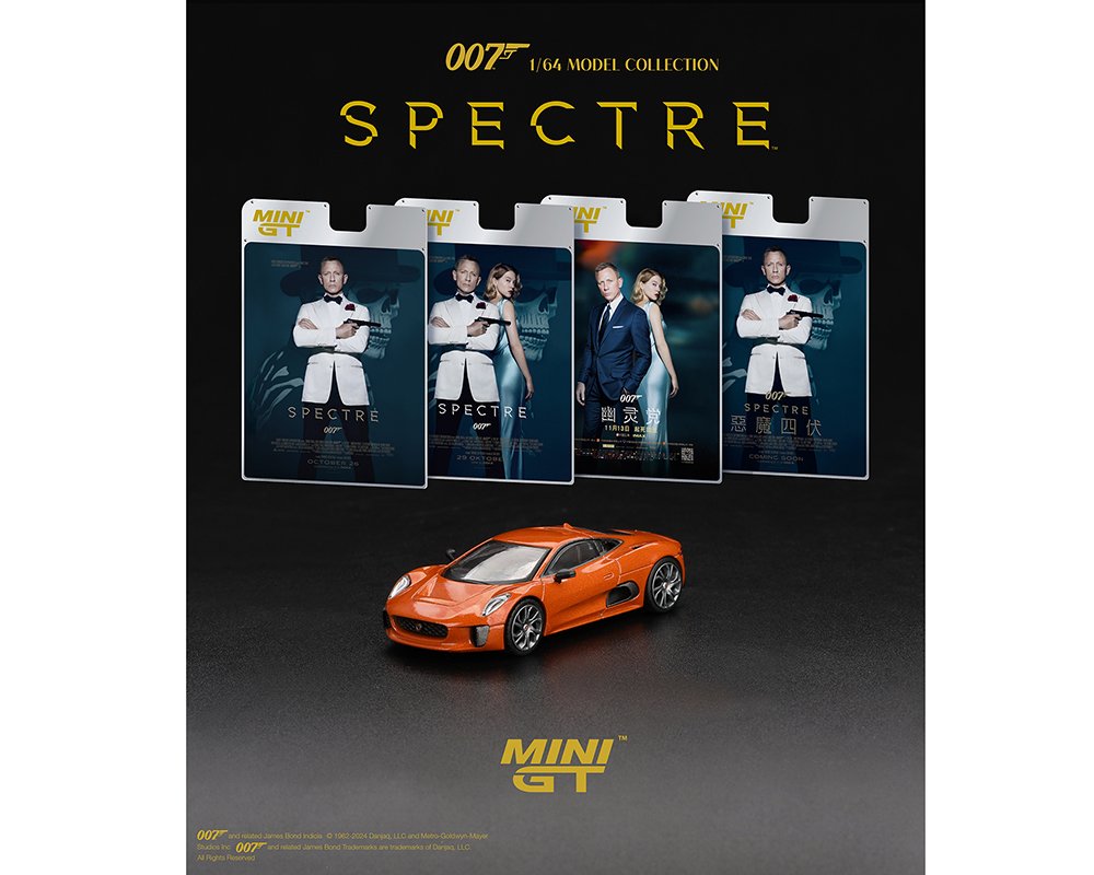 Mini GT 1:64 Jaguar C-X75 James Bond 007 Spectre – English Packaging – Limited Edition