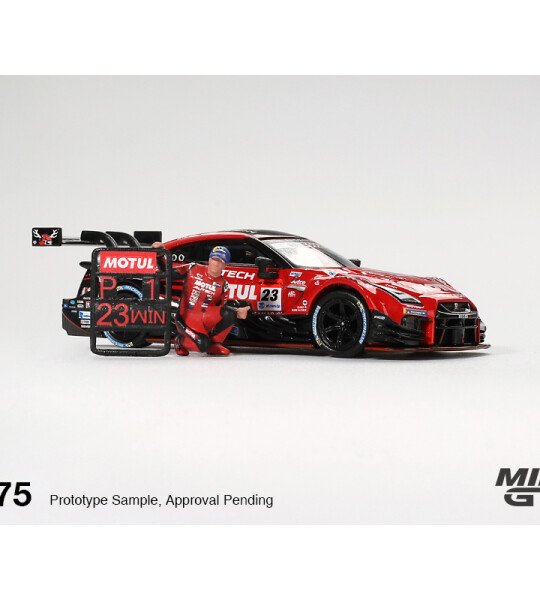 Mini GT 1:64 Nissan GT-R NISMO #23 “MOTUL AUTECH GT-R 2021” SUPER GT SERIES Suzuka winner W/ Matsuda Figure