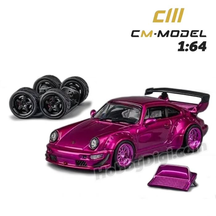 CM Model 1:64 Diecast Model Car - Porsche RWB 964 Widebody Metallic Purple [Indoneisa Exclusive]  - JAPAN