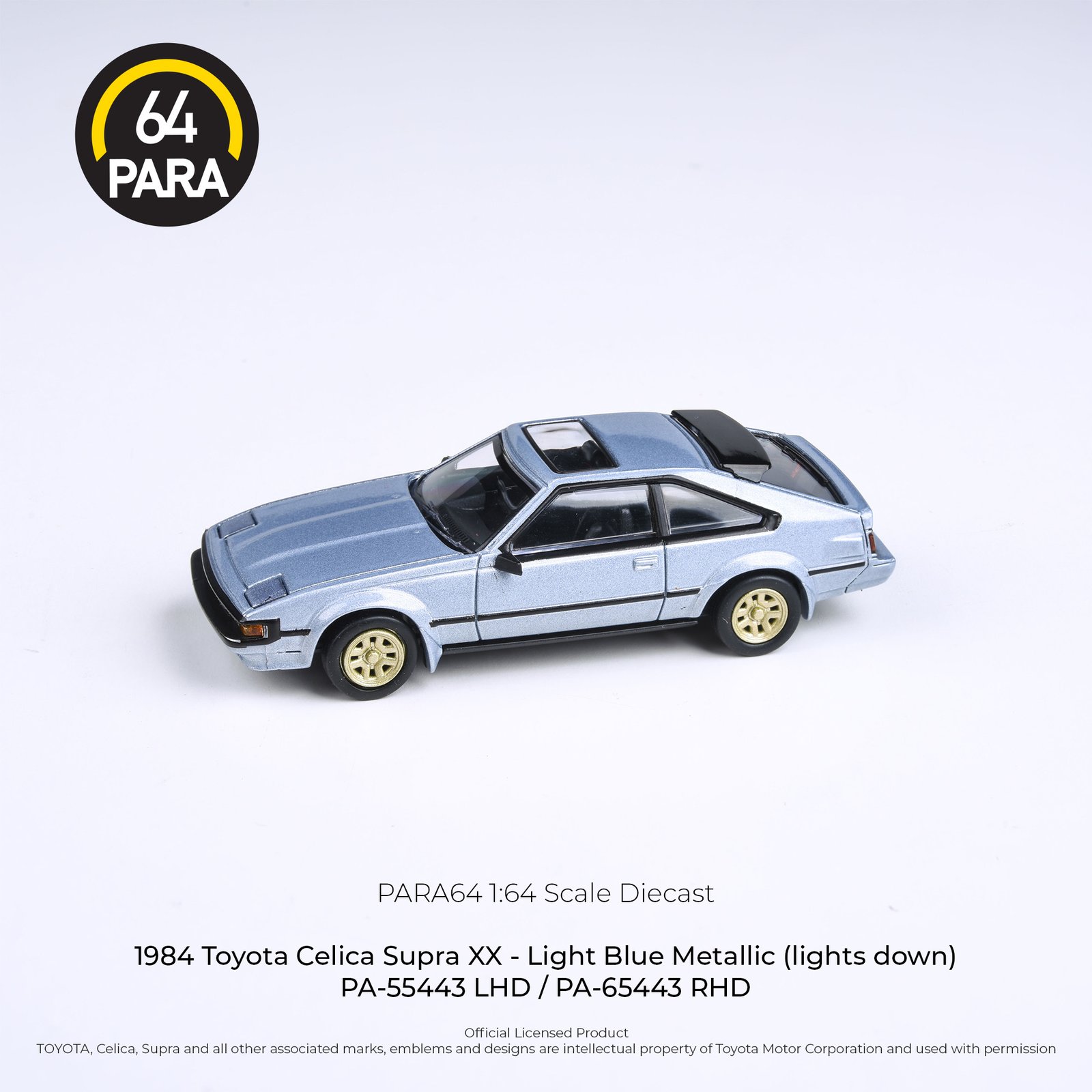 MODELO ESCALA 1:64 1984 Toyota Celica XX – Black (lights up) -PARA64