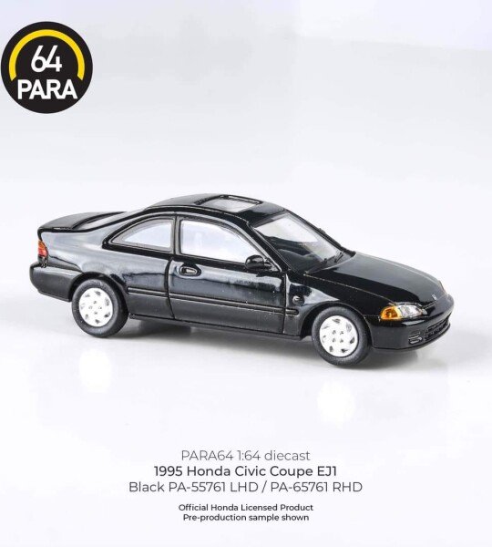 1:64 1995 Honda Civic Coupe – Black – PARA64 /BLACK DIECAST