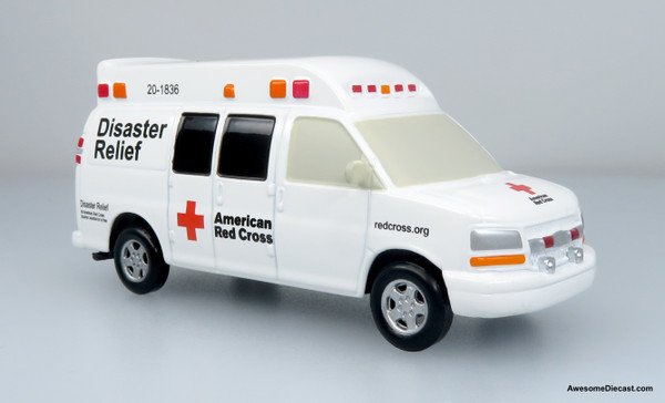 ICONIC REPLICAS ESCAL A1/64 American Red Cross Disaster Relief Unit - Chevrolet Ambulancia CRUZ ROJA