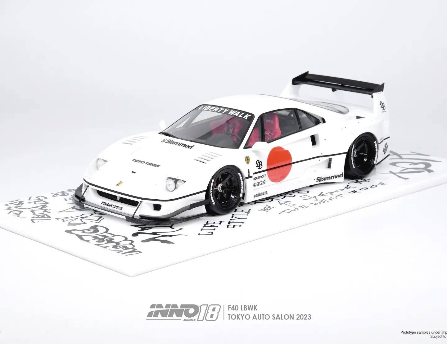 MODELO INNO64 1:64 LBWK F40 Red – LIBERTY WALK -WHITE TOKYO AUTO SALON 2023