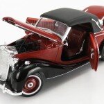 MODELO 1950 Mercedes Benz 170S Cabriolet Burdeos y Negro 1/18 Coche Modelo Fundido a Presión de Signature Models