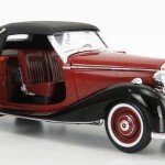 MODELO 1950 Mercedes Benz 170S Cabriolet Burdeos y Negro 1/18 Coche Modelo Fundido a Presión de Signature Models