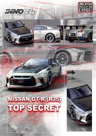 MODELO ESCALA 1:64 NISSAN GT-R (R35) “TOP SECRET” – Grey – IN64-R35TS-MDX24 SKYLINE - SKYLINE ULTRA SECRETO