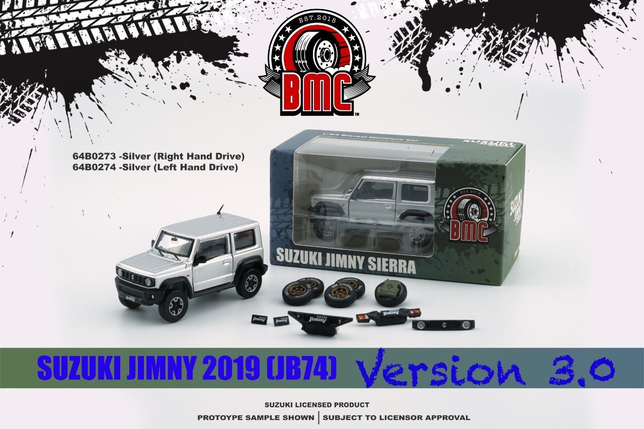 MODELO ESCALA 1:64 Suzuki Jimmy (JB74) 2019 – Silver ( LHD ) – SILVER