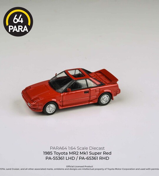 MODELO ESCALA 1:64 1985 Toyota MR2 Mk1 – Super Red – PARA64 JAPAN