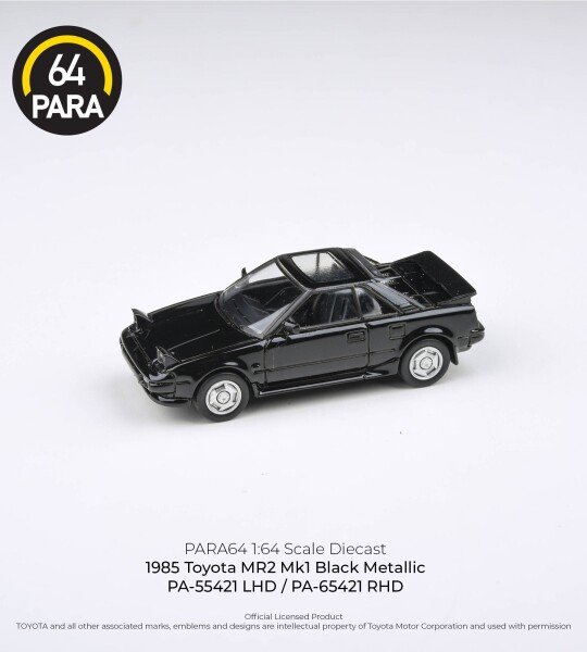 MODELO ESCALA 1:64 1985 Toyota MR2 MK1 – Black w/ pop lights – PARA64 JAPAN