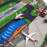 Alfombra de juego grande con diseño de aeropuerto (fieltro) – 41 1/4 x 31 1/2 pulgadas (**) para aviones a escala