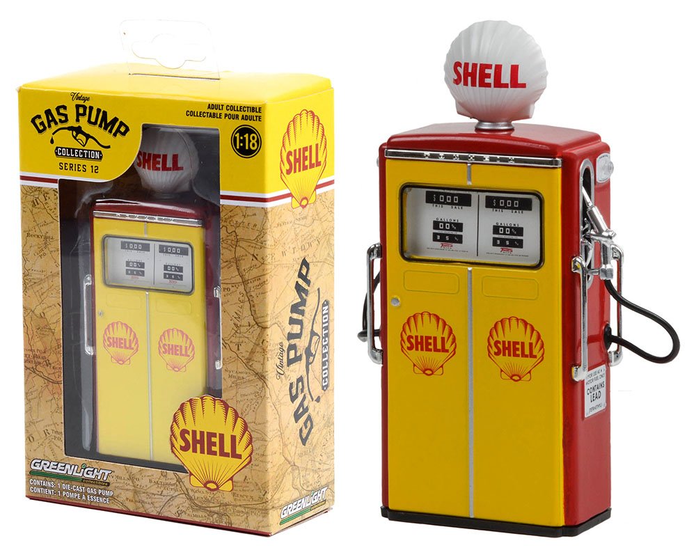 Greenlight 1:18 1954 Tokheim 350 Twin Gas Pump Shell Oil – Vintage Gas Pump Collection Series 12 - BOMBA COMBUSTIBLE