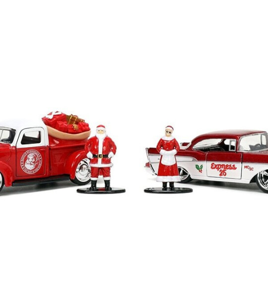 MODELO ESCALA 1/32 Mr. & Mrs. Santa Claus Twin Pack, Red/White - Jada Toys - Diecast Model Toy Car