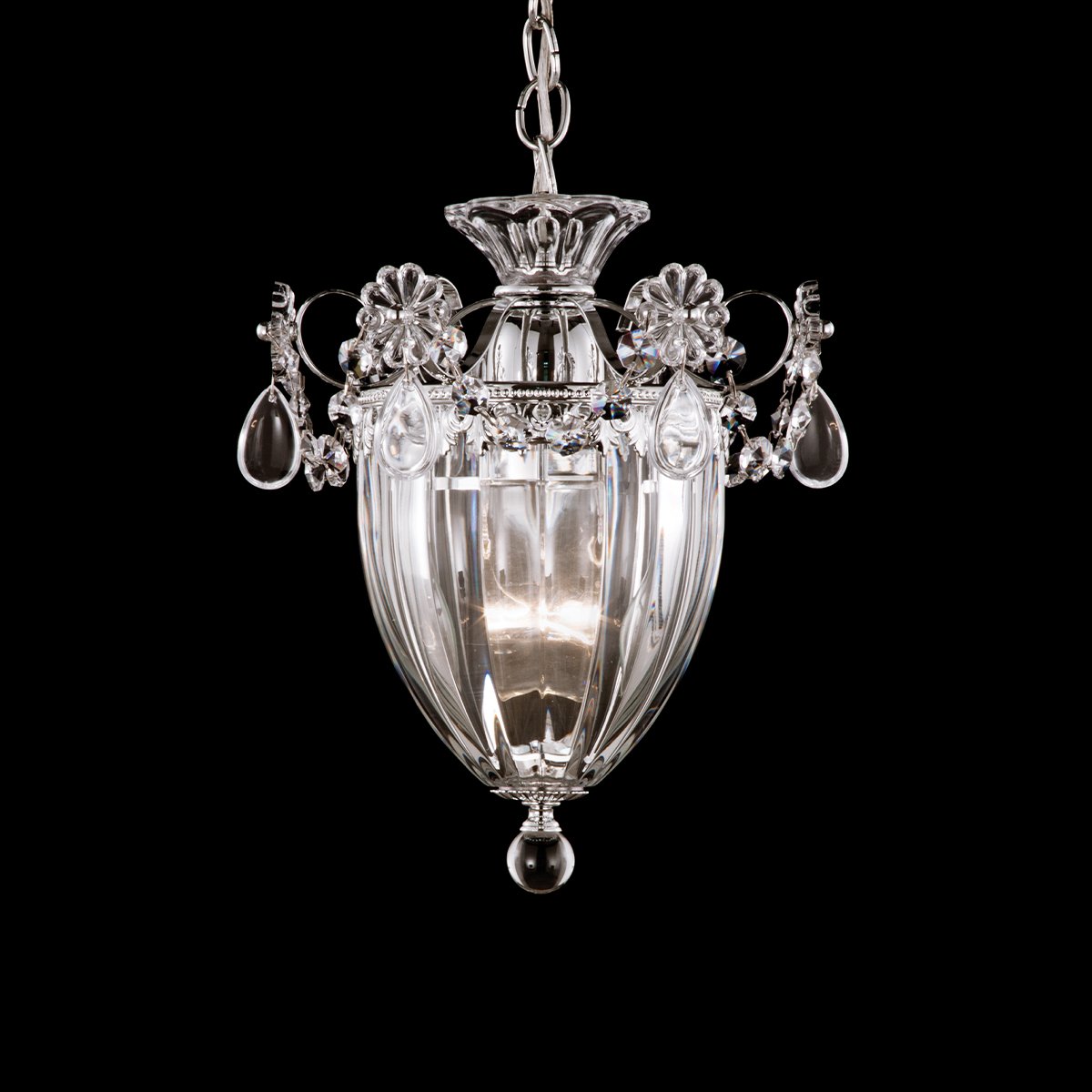 CANDELABRO CRISTAL Bagatelle 1 Light 120V Chandelier in French Gold with Clear Crystals from Swarovski