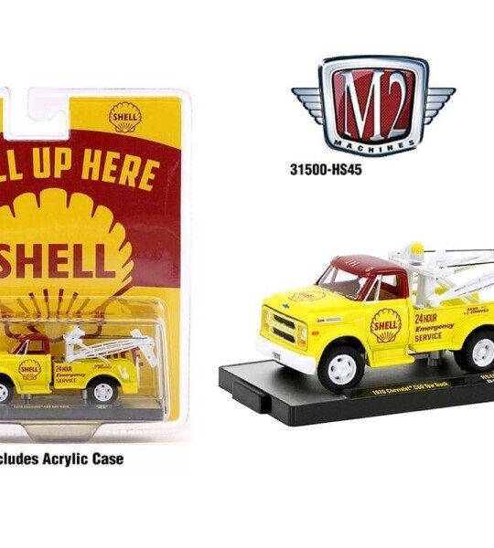 M2 Machines 1:64 1970 Chevrolet C60 SHELL Tow Truck – Hobby Exclusive GRUA