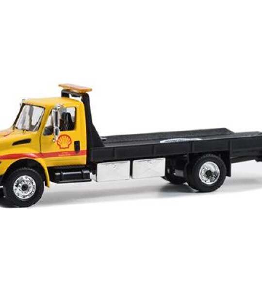 MODELO Greenlight 1/64 Scale  Shell Oil - International Durastar 4400 Flatbed Truck “Shell Roadside Service 24 Hour” - GRUA