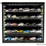VITRINA MINI GT - Showcase 5-Tier LED Wall Mountable Display Case – Black Case with Black Rear Panel – exhibidor
