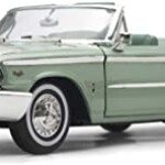 MODELO ESCALA 1/18  Ford Galaxie 500 XL Open Convertible Plata Moss Verde