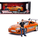 MODELO ESCALA 1/18 Fast and Furious Toyota Supra Light-Up  Scale Die-Cast Metal Vehicle with Brian Figure