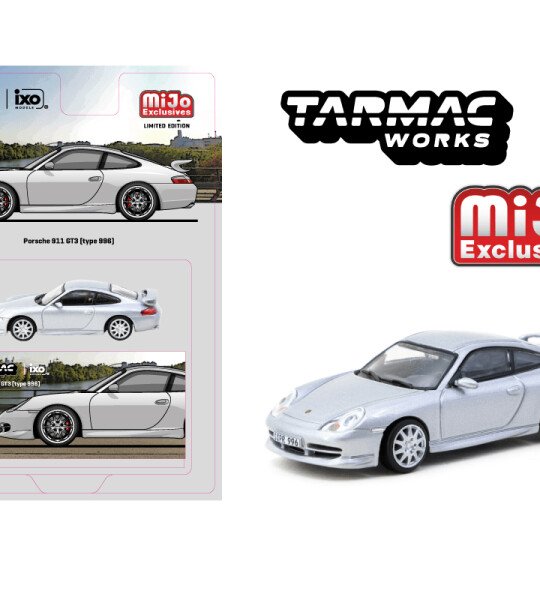 Tarmac Works 1:64 Porsche 911 GT3 (Type 996) – Silver- Global64 – Mijo Exclusives