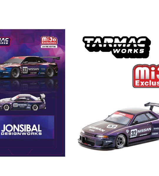 Tarmac Works 1:64 Nissan Skyline (R32) Widebody Jonsibal – Midnight purple- MiJo Exclusives