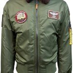 CHAQUETA TOP GUN® B-15 MEN’S NYLON BOMBER JACKET CON PARCHES REMOVIBLES ORIGINAL TOPGUN U.S.A.