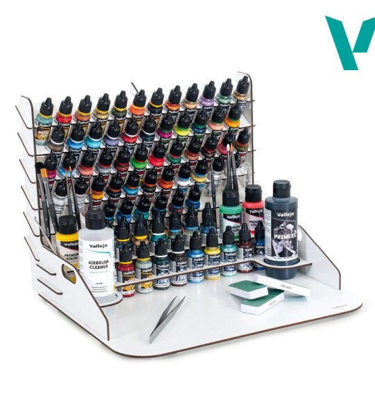 Estación de trabajo 40 x 30 cm con almacenamiento vertical PARA PINTURAS VALLEJO Y ACCESORIOS