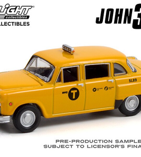 MODELO ESCALA 1:64 Hollywood Series 33 1974 Checker Motors Marathon A11 N.Y.C. Taxi #5L89 - John Wick 3