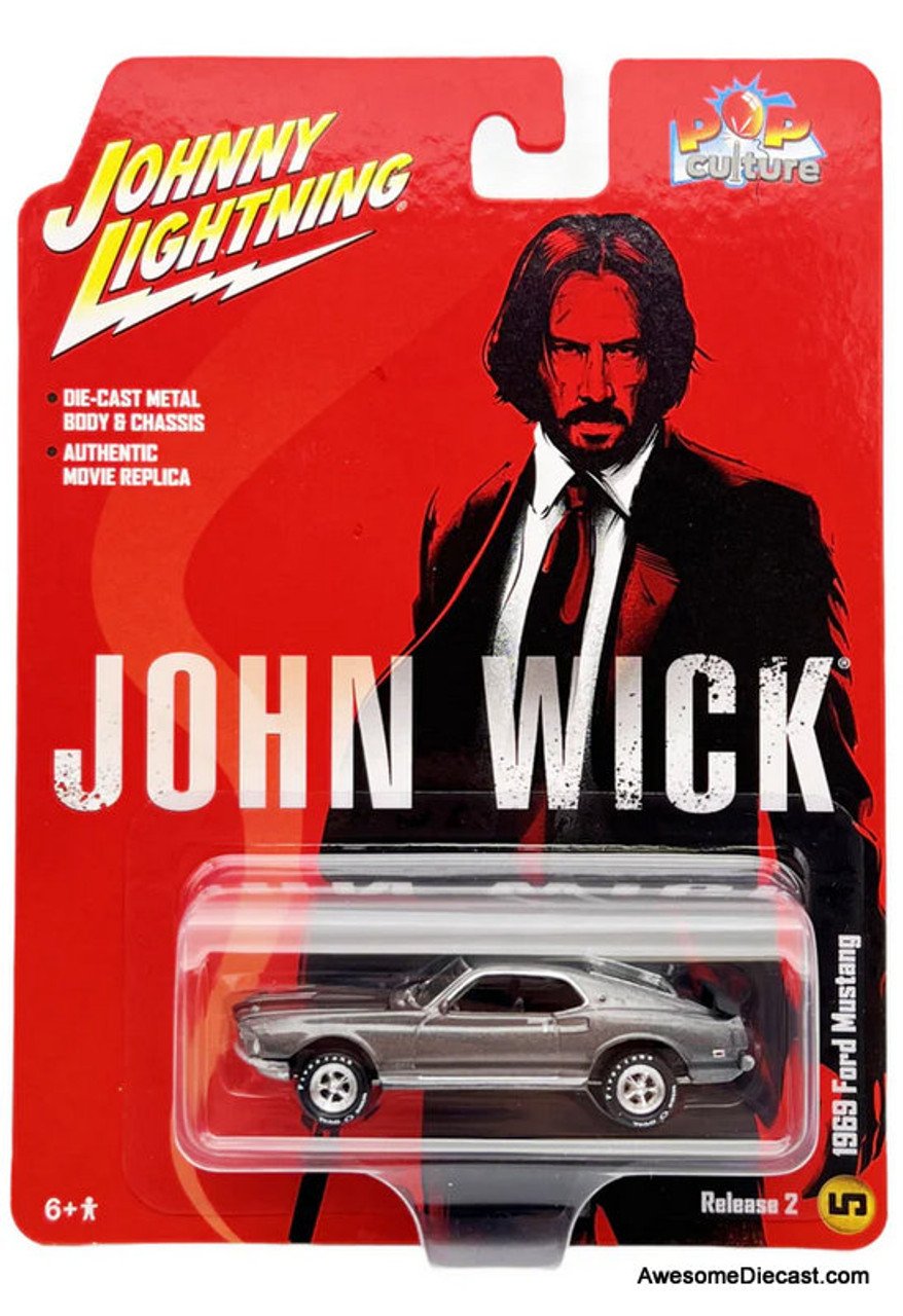 Johnny Lightning 1:64 1969 Ford Mustang Mach 1 John Wick – Pop Culture 2024 - HITMAN GRAY